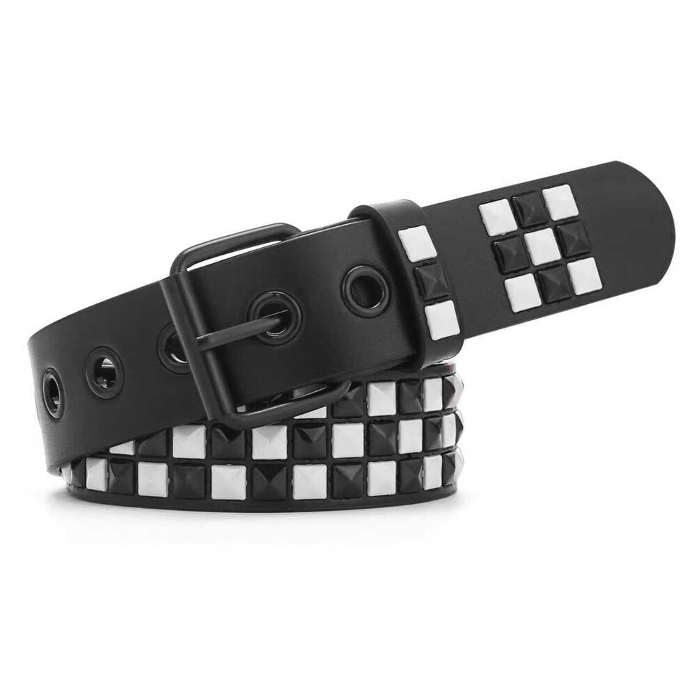 9428 Studded Belt, Metal Punk Rock Rivet belt with Bright Pyramid Studded